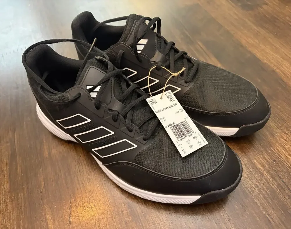 adidas Tech Response 3.0 Golf Core Black/Core Black/Cloud White Size 12